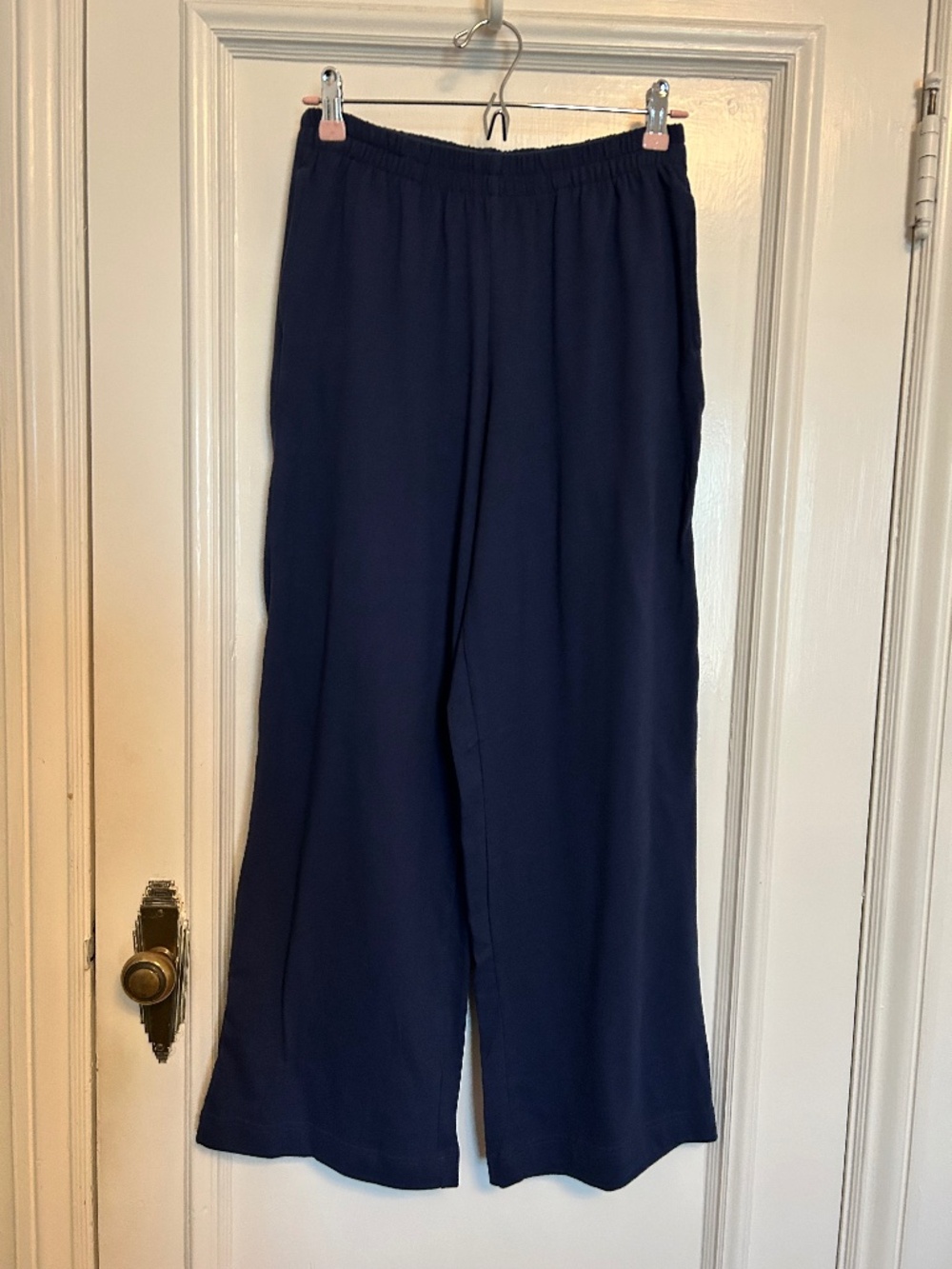 GAP 100% Cotton Navy Blue Wide Leg Sweatpants Sz Small